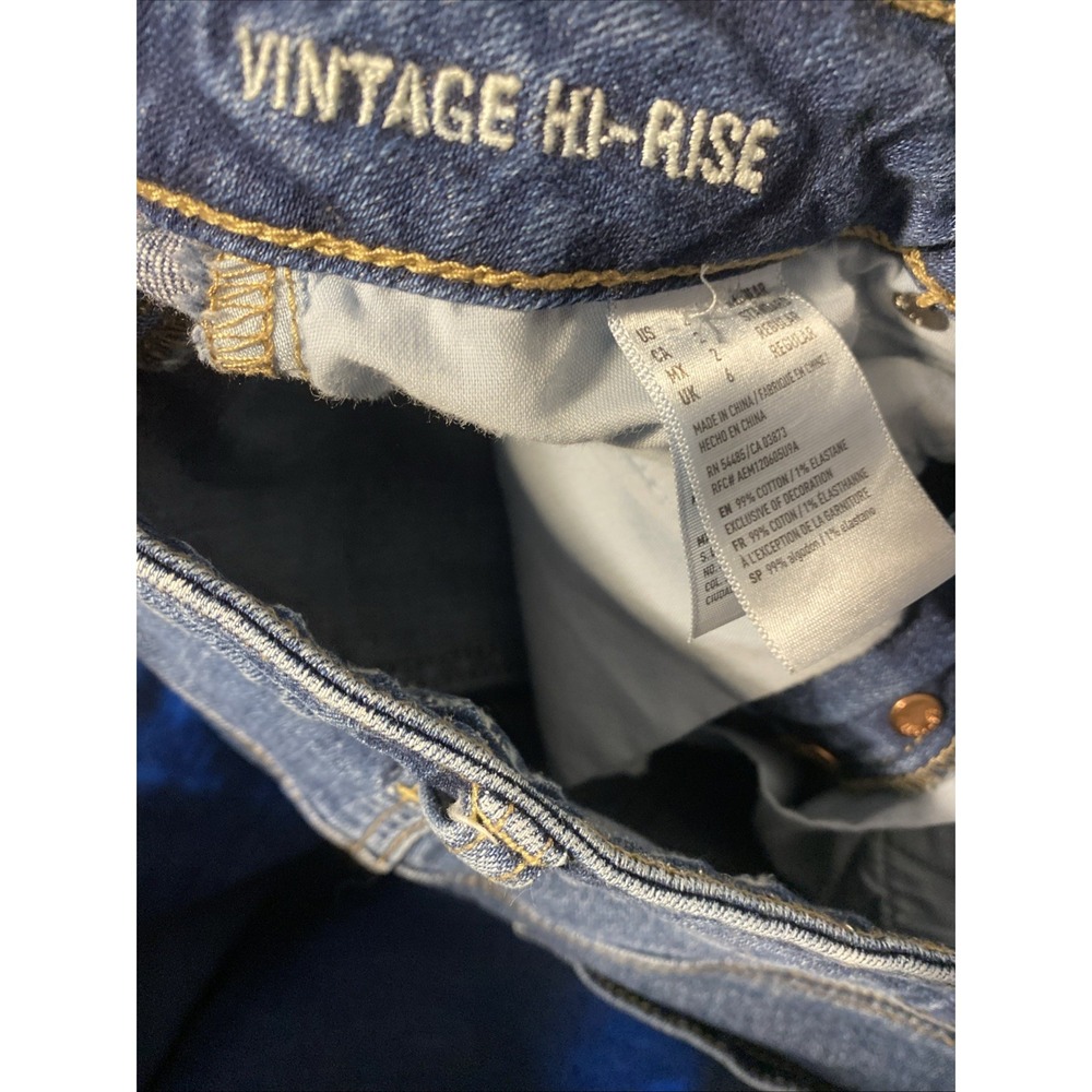 AMERICAN EAGLE Women‎ Jeans Blue Stretch Vintage Hi Rise  2 - Picture 4 of 5